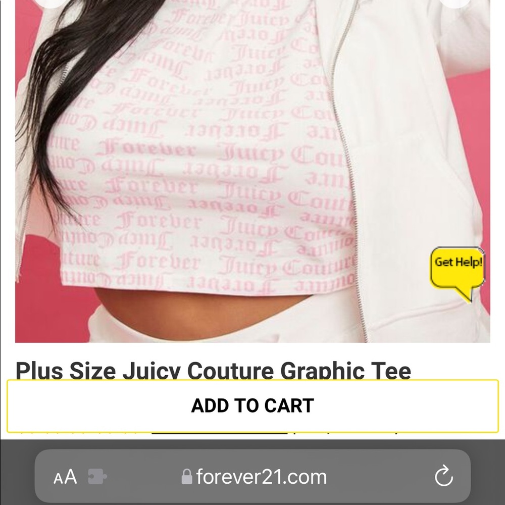 Forever 21 x Juicy Couture Plus size crop